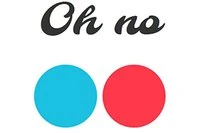 Figure out the number of blue and red dots on the field in this minimalist