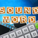Teksti 1 Sound 1 Word me shkronja portokalli dhe një tastierë gri në sfond