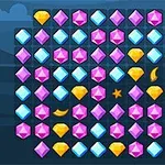 Diamante me ngjyra të ndryshme janë të renditura në një rrjet në sfondin e një peizazhi të natës