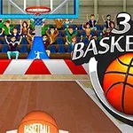 Një oborr basketbolli me një top basketbolli në plan të parë dhe një turmë shikuesish në sfond