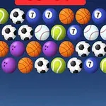 Topa sportivë në rreshta me një sfond blu