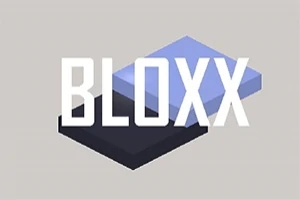 Dy blloqe me ngjyra të errëta dhe të hapura njëra mbi tjetrën, me tekstin BLOXX mbi to