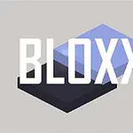 Dy blloqe me ngjyra të errëta dhe të hapura njëra mbi tjetrën, me tekstin BLOXX mbi to