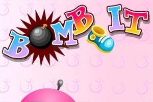 Teksti shumëngjyrësh BOMB IT me një bombë dhe sfond rozë