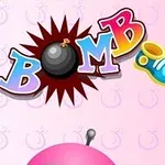Teksti shumëngjyrësh BOMB IT me një bombë dhe sfond rozë