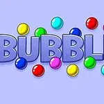 Fjalët BUBBLES në një sfond lejla me flluska shumëngjyrëshe përreth