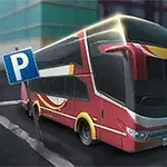 Autobusi i kuq me dy kate i parkuar pranë një tabele P në një qytet