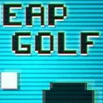 Tekst i madh CHEAP GOLF me një dorë kursor mbi një sfond blu me vija