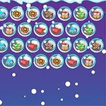 Pllaka të rrumbullakëta me simbole festive mbi një sfond blu me borë