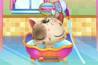Take care of an adorable kitten in this cute girl game!