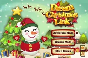 Një skenë festive me një dordolec dëbore të buzëqeshur, një pemë Krishtlindjeje të zbukuruar dhe një sërë dhuratash, me opsione lojërash të listuara në një tabelë në të djathtë