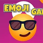 Një emoji me syze dielli në një sfond rozë me tekstin EMOJI GAME dhe një ikonë topi futbolli