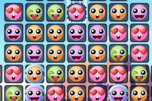 Emoji të ndryshme me shprehje të ndryshme fytyre të organizuara në një rrjet