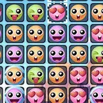 Emoji të ndryshme me shprehje të ndryshme fytyre të organizuara në një rrjet