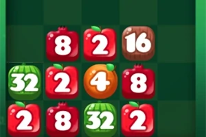 Fruta të kuqe, portokalli dhe jeshile me numra mbi një sfond shahu jeshil dhe të errët