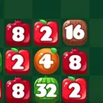 Fruta të kuqe, portokalli dhe jeshile me numra mbi një sfond shahu jeshil dhe të errët