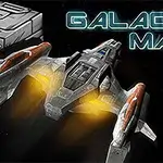 Anije kozmike futuriste me ndriçim të madh verdhë, e rrethuar nga blloqe metalike gjigante, me mbishkrimin Galactic Maze në sfond të errët
