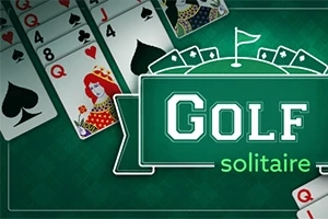 Kartat e letrave me imazhe të mbretëreshës dhe simbolit të zemrës përballë një sfondi të gjelbër me një dizajn të lidhur me golfin