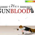 Dy personazhe vizatimorë në një duel me armë, ku njëri qëndron në këmbë duke qëlluar dhe tjetri është shtrirë në tokë