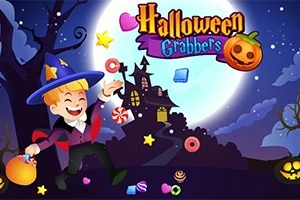Një fëmijë i veshur si magjistar mban një qese me ëmbëlsira përballë një shtëpie të frikshme të zbukuruar për Halloween, me një hënë të ndriçuar në sfond
