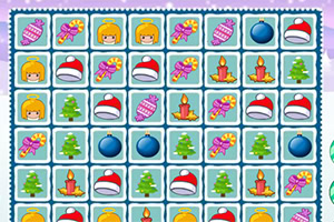 Tabela me ikona festive që përfshijnë ëngjëj, kapele festive, bredhë të Krishtlindjeve, qirinj, bonbone dhe topa ornamentesh