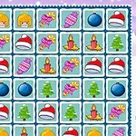 Tabela me ikona festive që përfshijnë ëngjëj, kapele festive, bredhë të Krishtlindjeve, qirinj, bonbone dhe topa ornamentesh