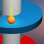 Top me ngjyrë portokalli mbi një platformë spirale blu