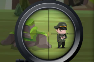 Pamje përmes një tutele snajperi që tregon një person të veshur me uniformë ushtarake në një peizazh natyror