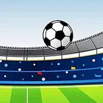 Top me fushë dhe top futbolli në stadium të mbushur me spektatorë, nën qiell të hapur