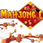Teksti Mahjong Chain me një sfond me lule të kuqe dhe portokalli mbi degë pemësh