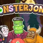 Tre monstra të ndryshëm qëndrojnë së bashku në një pyll të errët me një hënë të ndritshme në sfond
