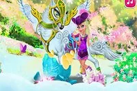 In this animal dress-up game, you have to help take care of a magical white wolf