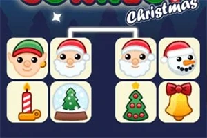 Ikona me motive festive si figurë e një elf, Babagjyshi, një dordolec dëbore, qiri i Krishtlindjeve, bredh, lisa me drita dhe zile
