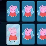 Tetë kartela me vizatime të personazhit të njohur të derrkucit në veshje të kuqe dhe një kartelë me një derrkuc me syze dhe bluza jeshile