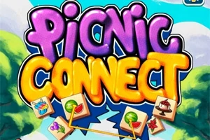 Teksti me ngjyra Picnic Connect mbi sfondin grafik me elemente ushqimore dhe natyrë