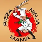 Një kuzhinier i veshur si ninja mban një shpatë mbi kokë, i rrethuar nga një rreth i kuq dhe tekst