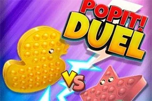 Një imazh me dy lodra në formë rosaku të verdhë dhe ylli rozë në një sfond me ngjyra të ndezura me tekstin Popit!