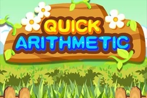 Tabela druri me mbishkrimin Quick Arithmetic, e rrethuar nga lule dhe bimësi