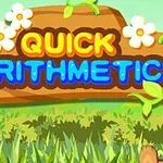 Tabela druri me mbishkrimin Quick Arithmetic, e rrethuar nga lule dhe bimësi