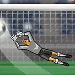 Portieri bëhet gati për të mbrojtur një top në një portë futbolli
