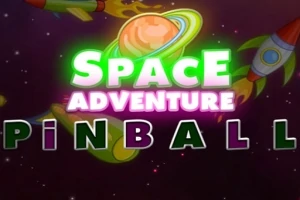 Tekst me ngjyra të gjalla, duke përfshirë një planet me unaza dhe raketa në sfond hapësinor