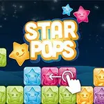 Blloqe me ngjyra të ndryshme dhe yje të qeshur përfshijnë një sfond të natës me titullin Star Pops në qendër