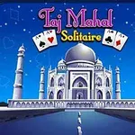 Grafikë e Taj Mahal-it nën një qiell blu me titullin sipër dhe katër letra letrash