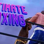 Dy boksierë në një ring boksi me tekstin Ultimate Boxing në këndin e sipërm të majtë