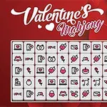 Një grafikë me motive të dashurisë në sfond të kuq, që përmban pllaka me simbole romantike dhe fjala Valentine’s shkruhet sipër