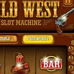 Slot makinë tematike e Perëndimit të Egra me pistoleta, barut dhe shenjën BAR
