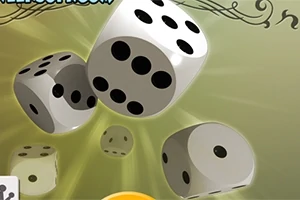 Zare të bardha me pika të zeza duke rrokullisur në një sfond jeshil