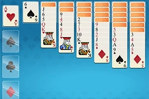 Kartat e vendosura në një formacion me sfond blu